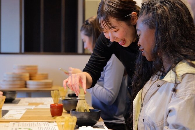 Matcha Making Class in Osaka with Authentic Japanese Sweets Set - Matcha and Japanese sweets at the tea break