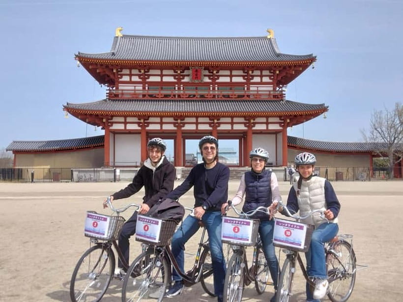Nara: Bike Tour in Ancient Capital UNESCO World Heritage - Reading the ground at the excavation hall