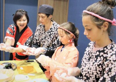 Cooking class, learning how to make authentic sushi
