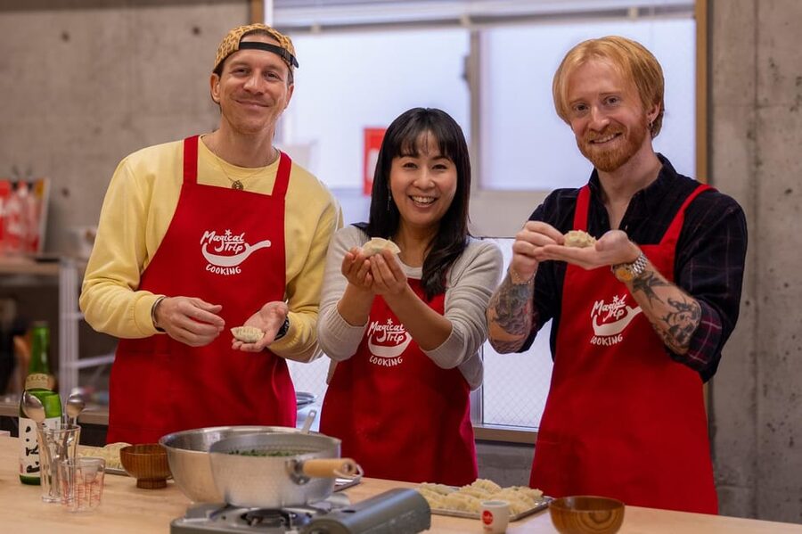 Osaka: Cooking Class & Sake Tasting with Local Market Visit - Make three Osaka favorites at the studio