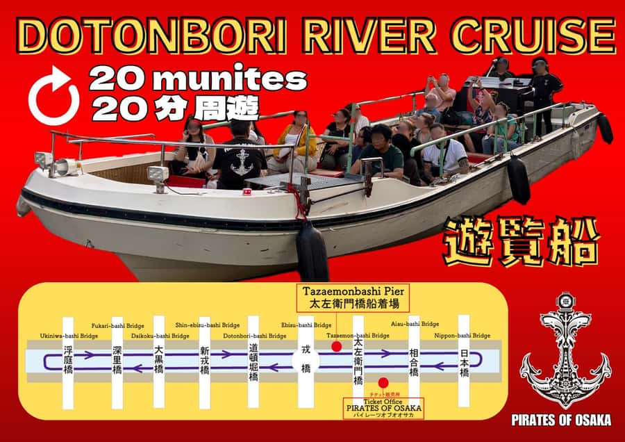 Osaka: Dotonbori's Bridges 20-Minute Cruise - A different angle on Dotonbori