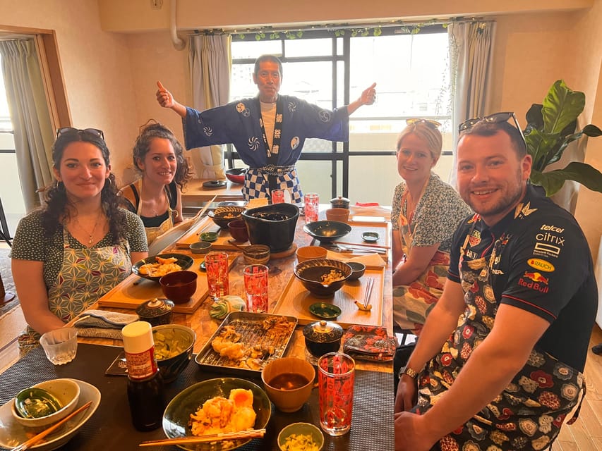 Osaka: Gluten-Free Ramen and Gyoza Cooking Class - Sitting down to eat what you made