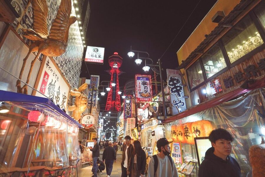 Osaka: Local Foodie Tour in Dotonbori and Shinsekai - Shinsekai: kushikatsu among the old signs