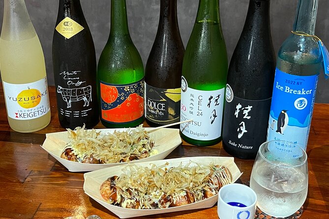 Osaka Sake Tasting & Takoyaki Cooking Experience - Eat what you make, then turn to sake
