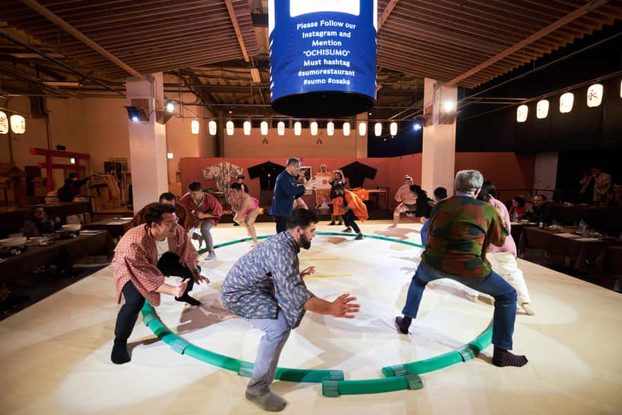 Osaka: Sumo Show & Experience w/ Optional Kimono & Hot Pot - A sumo lesson with a showman’s touch