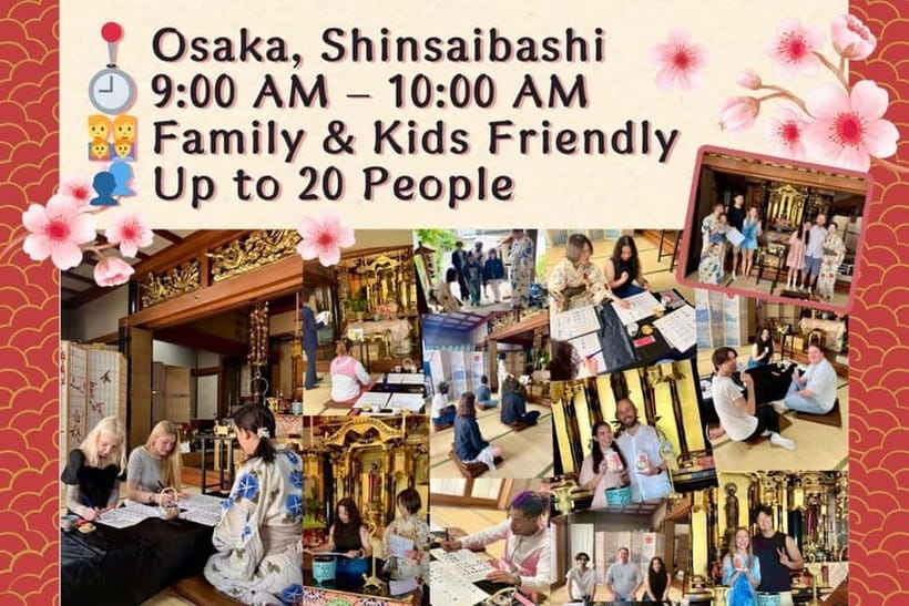 Osaka: Temple Tour and Traditional Calligraphy Lesson - Zazen, breathing, and a slower pace
