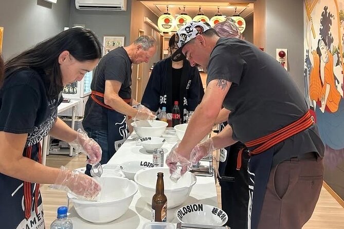 Ramen-Making Experience in the Osaka Castle Area with Souvenir - Making chicken chashu with the studio broth
